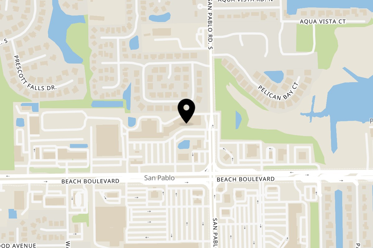 Map showing the location of La Costa Mexican cantina on 14333 Beach Blvd #39 in Jacksonville